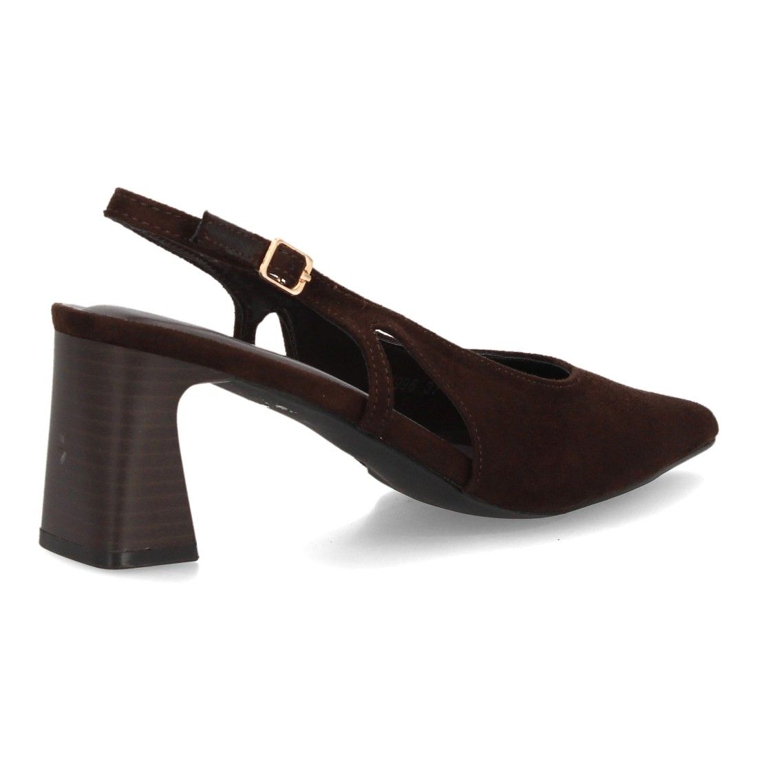 Zapatos slingback elegantes de tacón ancho para mujer — HH998 — Marrón - Imagen 4
