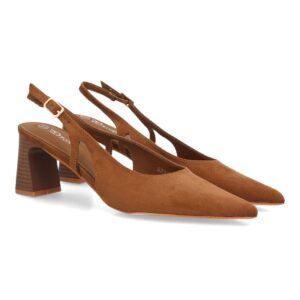 Zapatos slingback elegantes de tacón ancho para mujer — HH998 — Camel