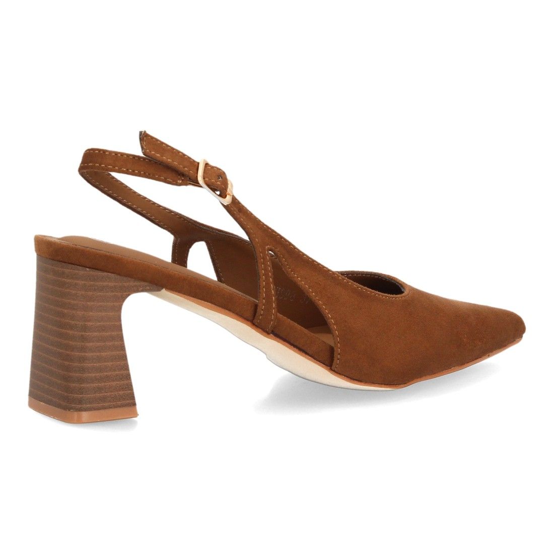 Zapatos slingback elegantes de tacón ancho para mujer — HH998 — Camel - Imagen 4