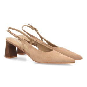 Zapatos slingback elegantes de tacón ancho para mujer — HH998 — Kaki