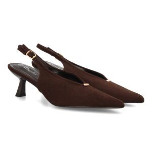 Zapatos slingback elegantes de tacón fino para mujer — HH1000 — Marrón