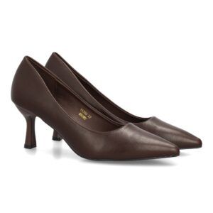 Zapatos slingback elegantes de tacón fino para mujer — YK560 — Marrón