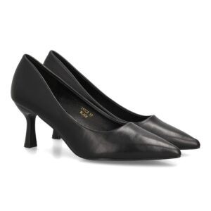 Salones elegantes de tacón medio mujer — YK560 — Negro