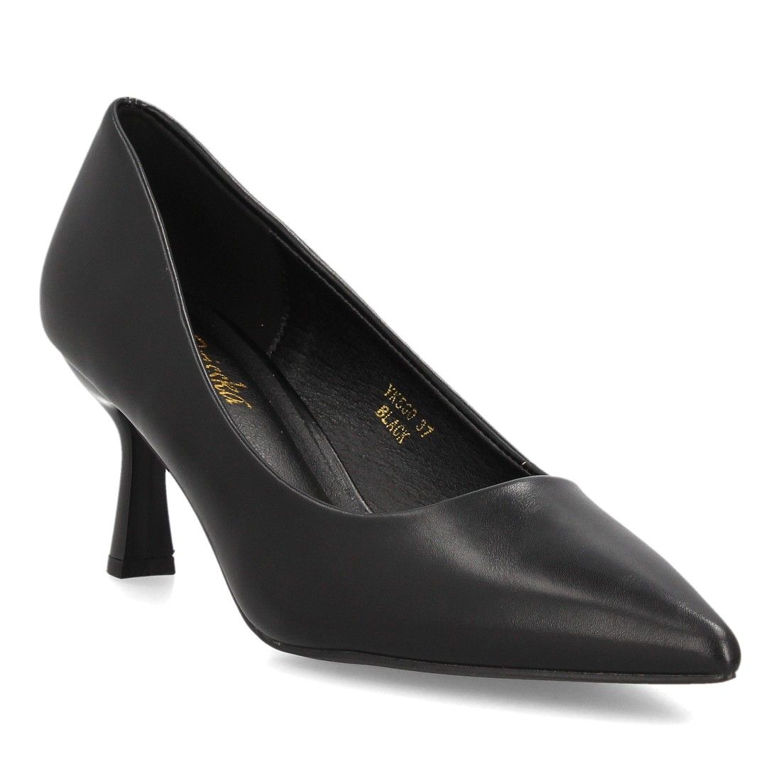 Salones elegantes de tacón medio mujer — YK560 — Negro - Imagen 3