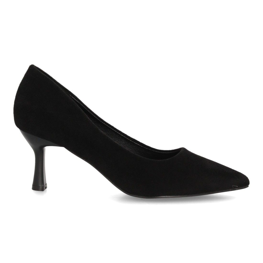 Salones elegantes de tacón medio mujer acabado antelina — YK561 — Negro - Imagen 2
