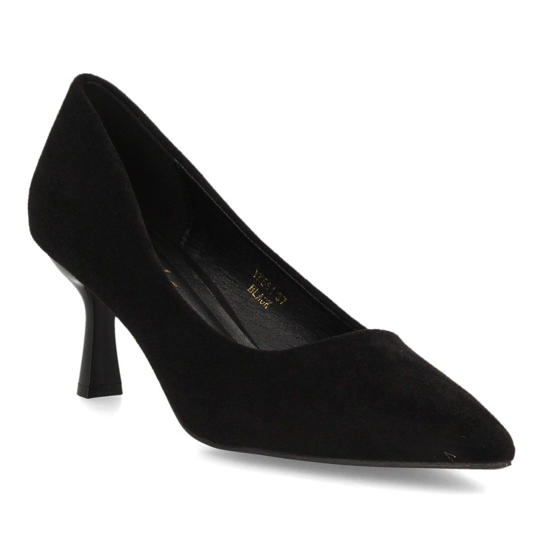 Salones elegantes de tacón medio mujer acabado antelina — YK561 — Negro - Imagen 3