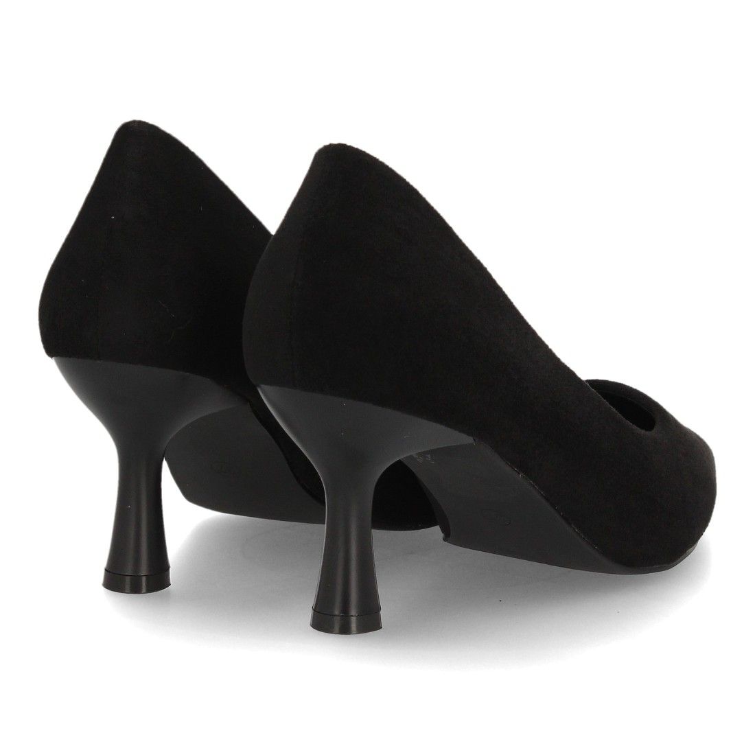 Salones elegantes de tacón medio mujer acabado antelina — YK561 — Negro - Imagen 5