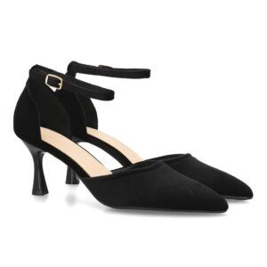 Zapato elegante con tiras aterciopelado — YG1008 — Negro