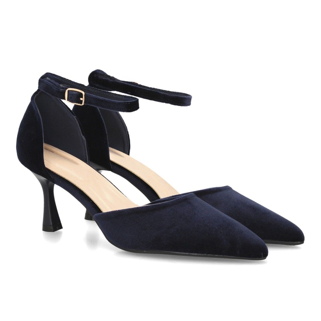 Zapato elegante con tiras aterciopelado — YG1008 — Azul