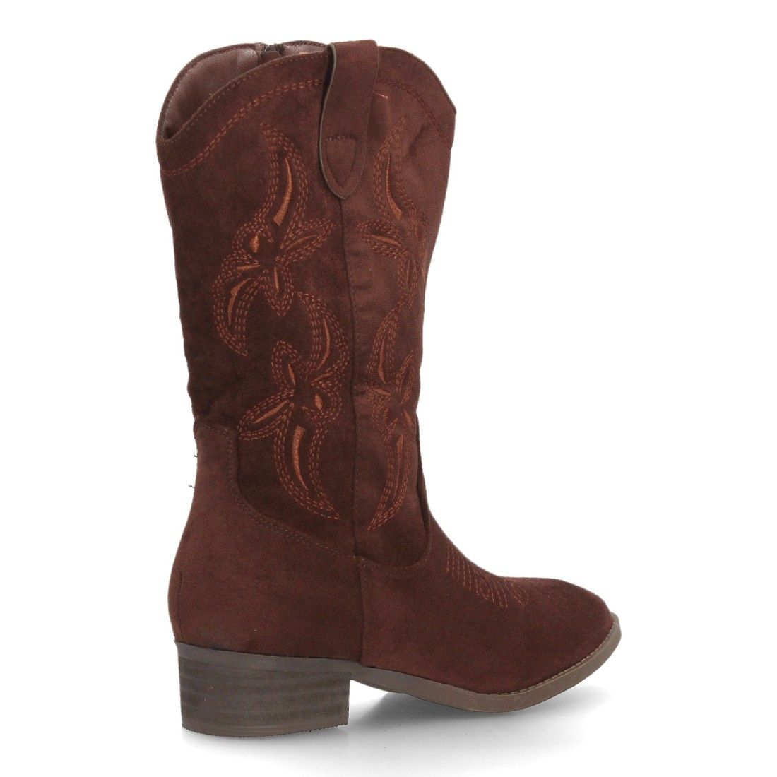 Botas cowboy bordadas de caña media para mujer — YG992 — Marrón - Imagen 4
