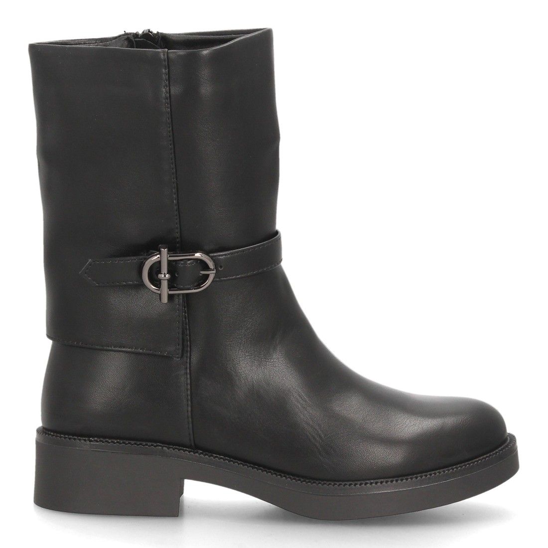 Botas moteras de mujer con hebilla — 2609 — Negro - Imagen 2