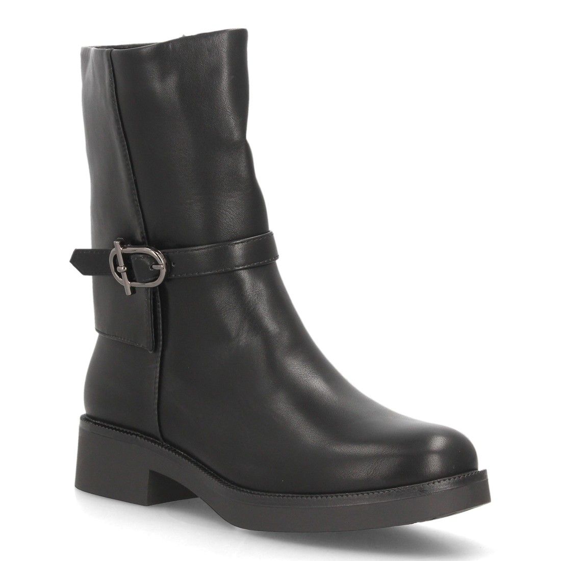 Botas moteras de mujer con hebilla — 2609 — Negro - Imagen 3