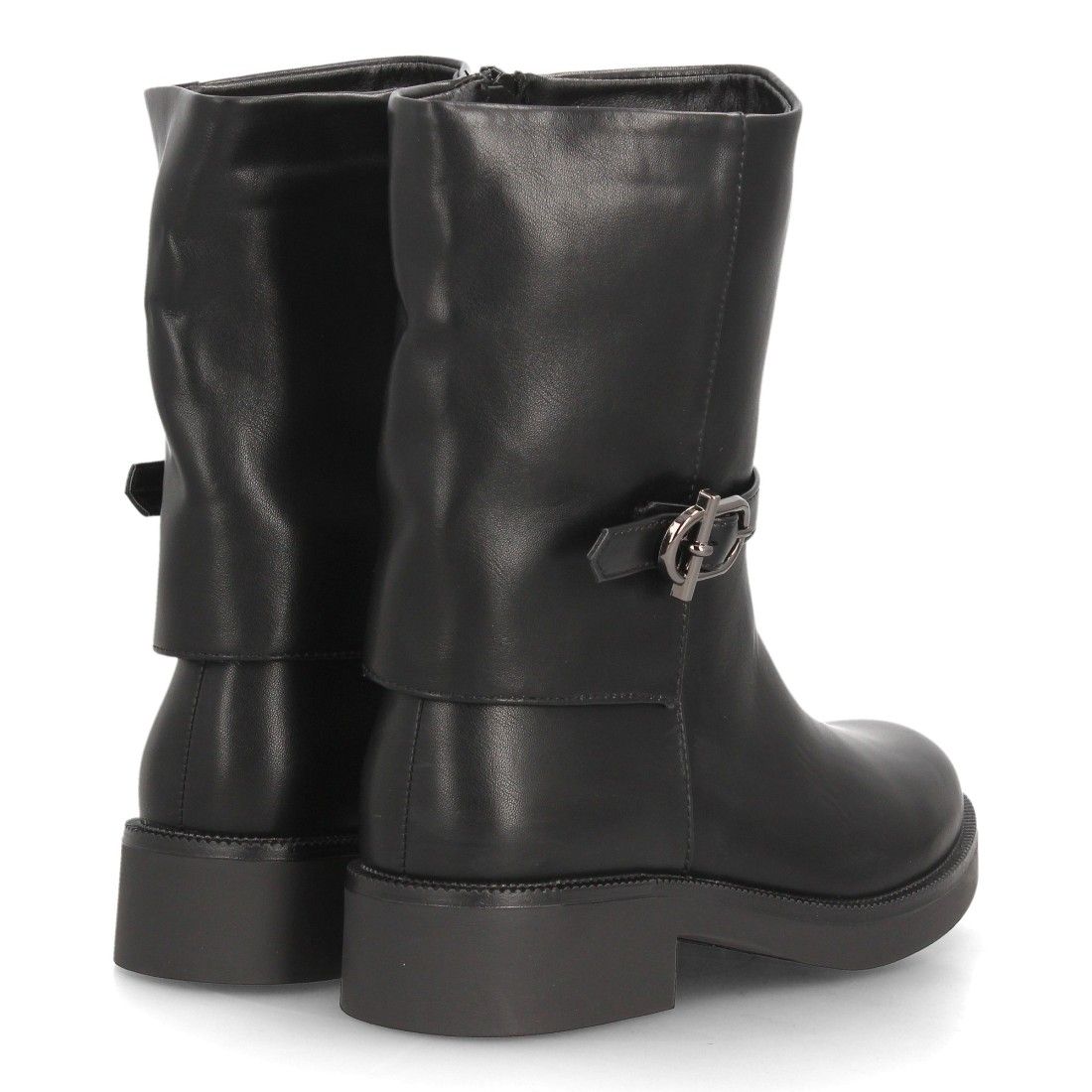 Botas moteras de mujer con hebilla — 2609 — Negro - Imagen 5