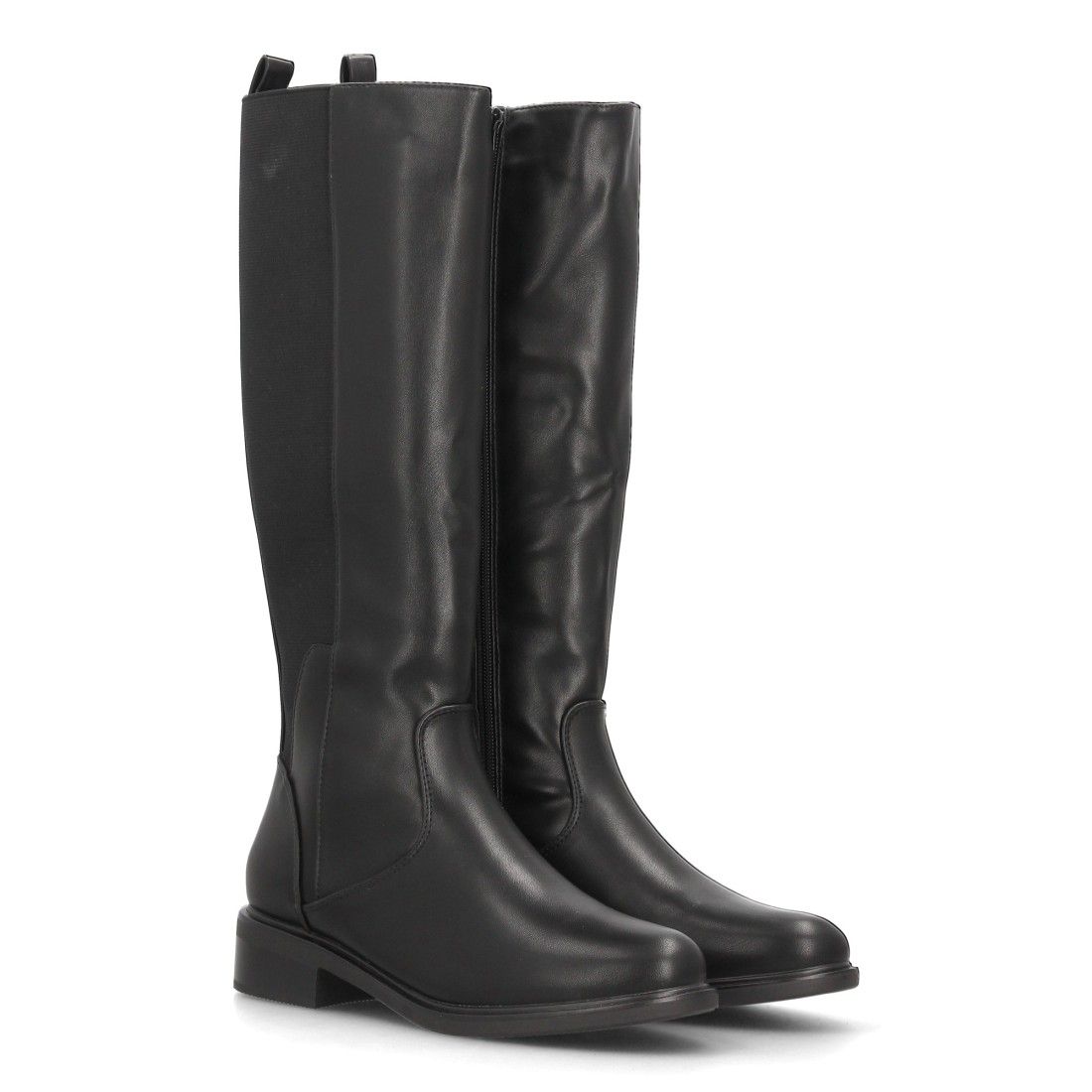Botas altas cómodas con panel elástico — 2608 — Negro