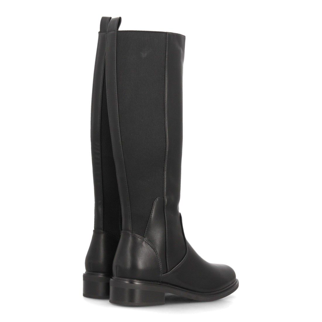 Botas altas cómodas con panel elástico — 2608 — Negro - Imagen 5