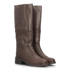Botas altas clásicas con tacón ancho — 2610 — Marrón
