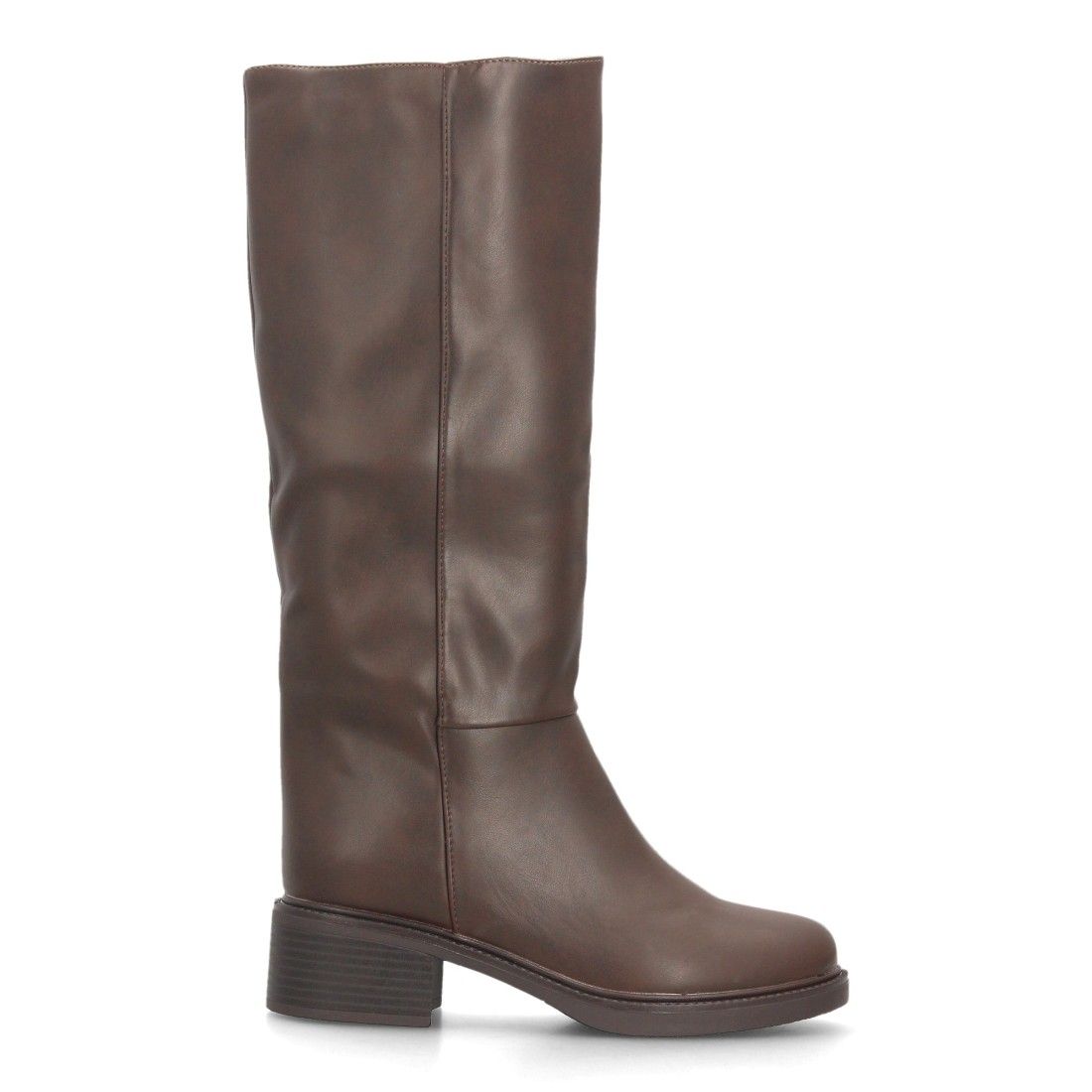Botas altas clásicas con tacón ancho — 2610 — Marrón - Imagen 2
