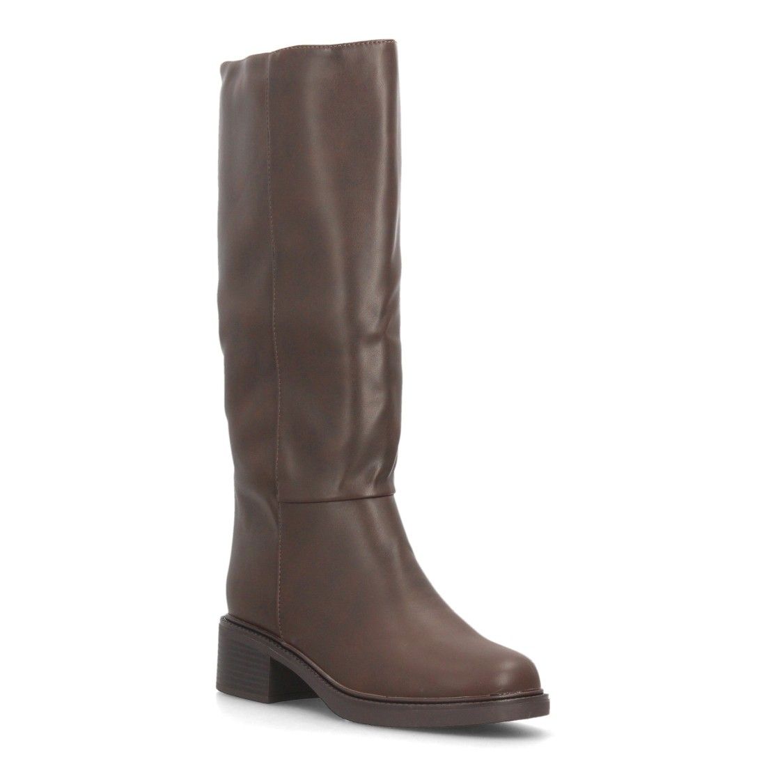 Botas altas clásicas con tacón ancho — 2610 — Marrón - Imagen 3