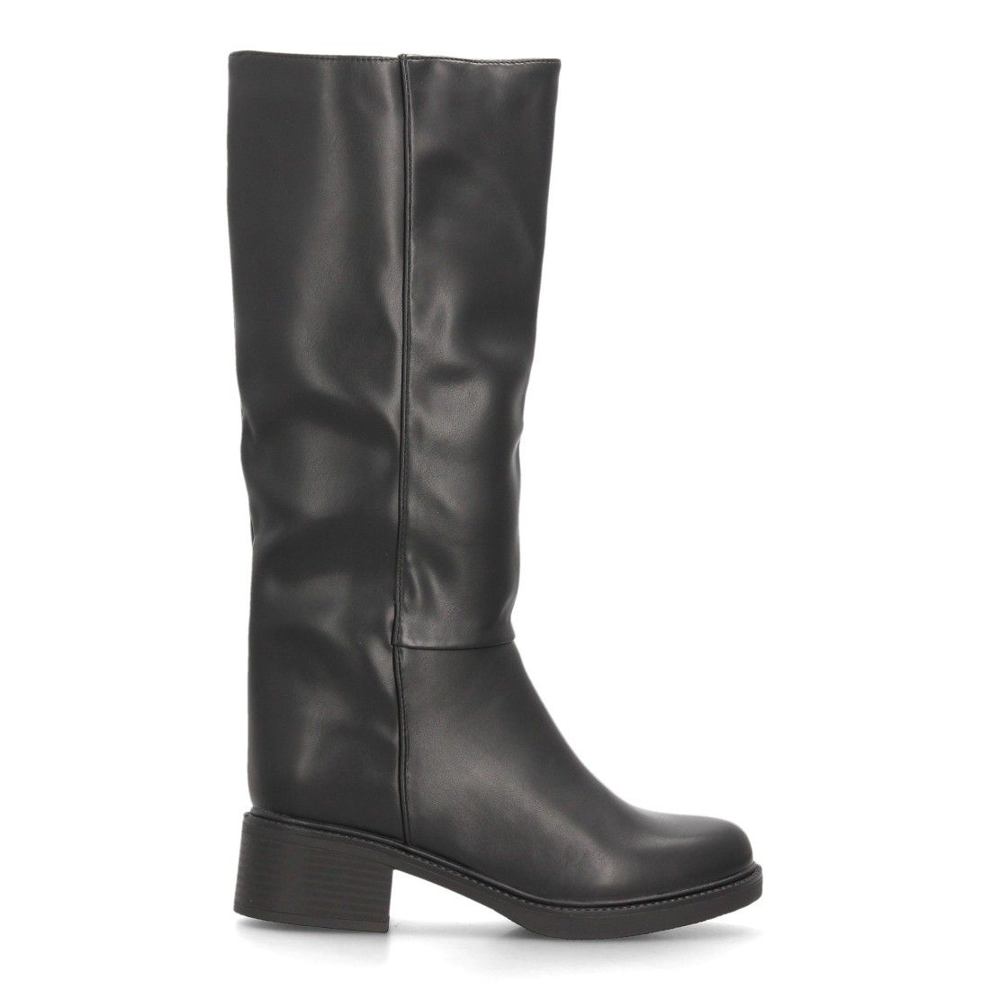 Botas altas clásicas con tacón ancho — 2610 — Negro - Imagen 2