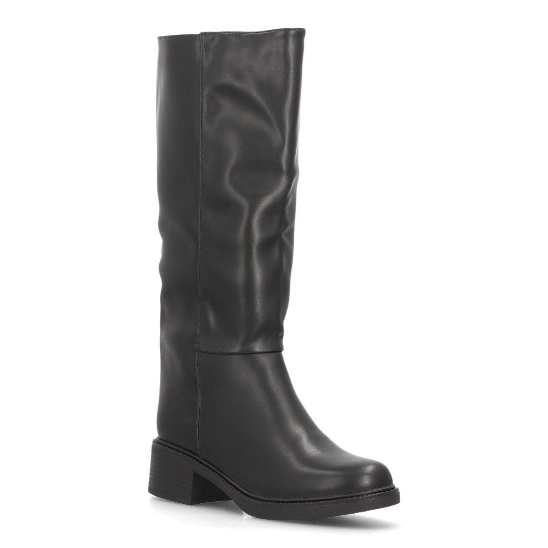 Botas altas clásicas con tacón ancho — 2610 — Negro - Imagen 3