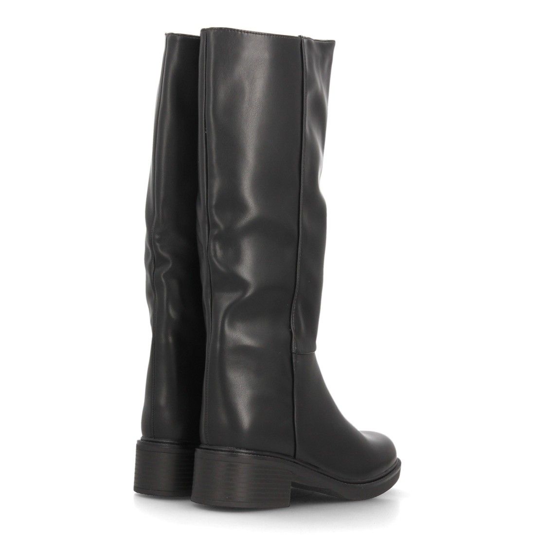 Botas altas clásicas con tacón ancho — 2610 — Negro - Imagen 5