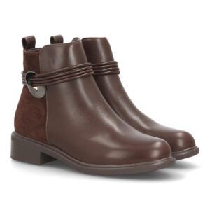 Botines mujer con tiras decorativas para mujer — 2618 — Marrón