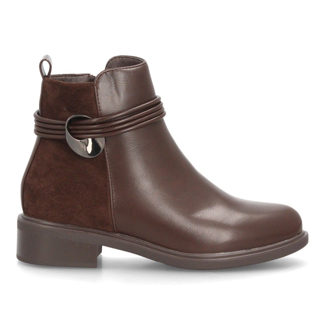 Botines mujer con tiras decorativas para mujer — 2618 — Marrón - Imagen 2