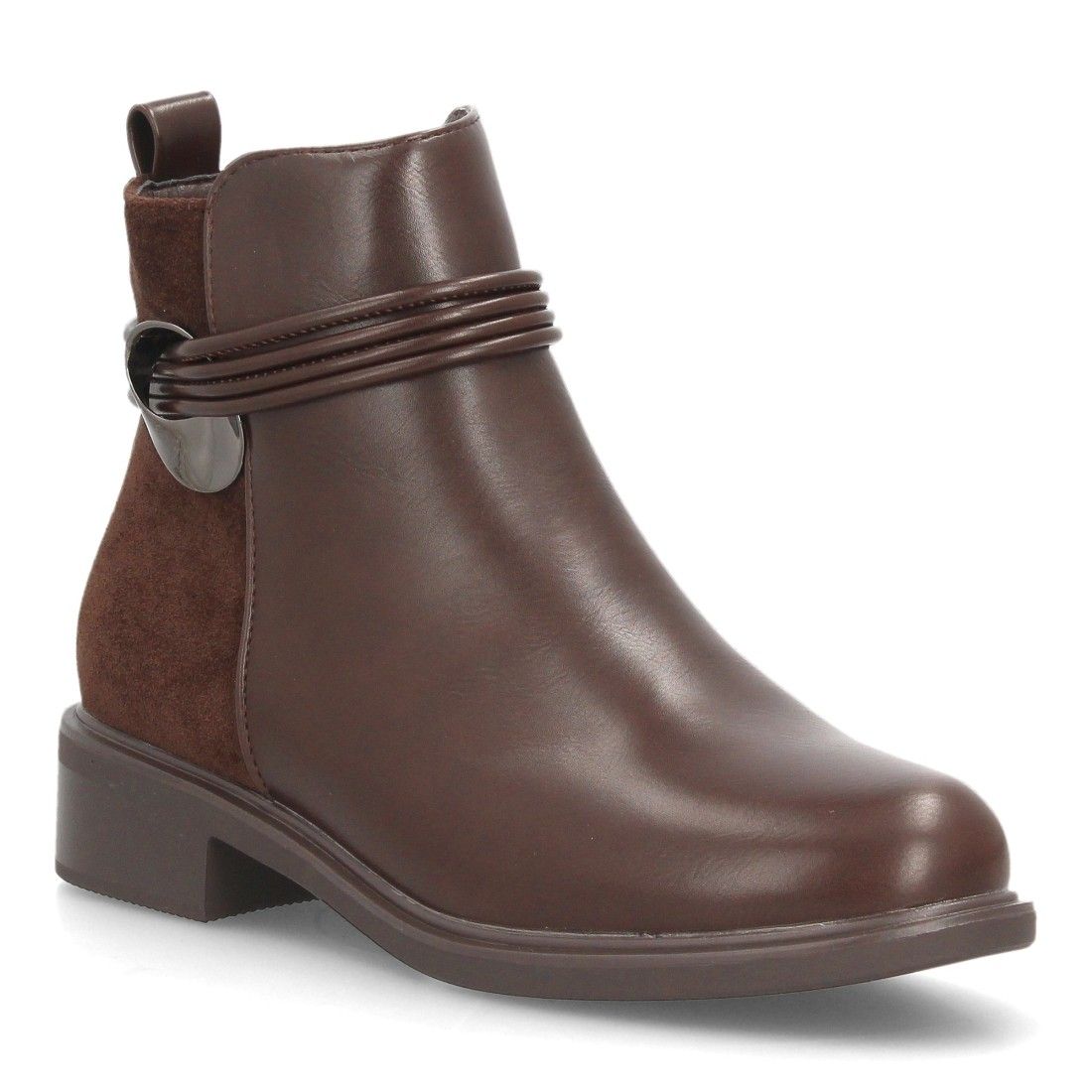 Botines mujer con tiras decorativas para mujer — 2618 — Marrón - Imagen 3