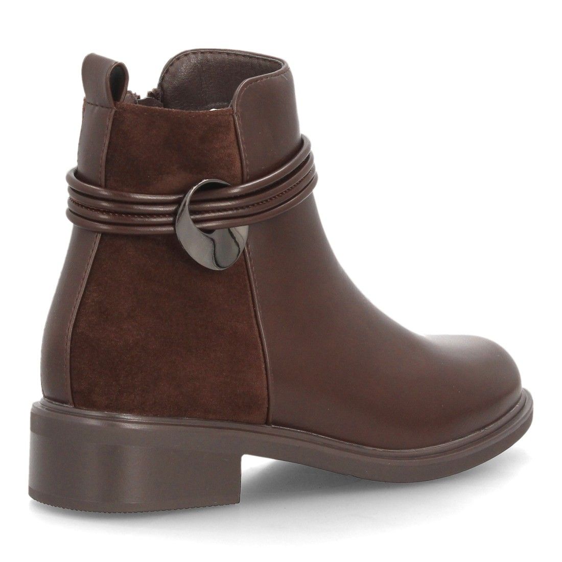 Botines mujer con tiras decorativas para mujer — 2618 — Marrón - Imagen 4
