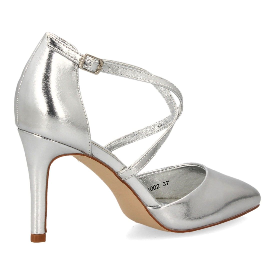 Zapatos elegantes con tiras cruzadas para mujer — HH1002 — Plata - Imagen 4
