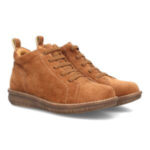 Botín casual para mujer con cierre de cremallera y cordones elásticos — VR6-3392 — Camel