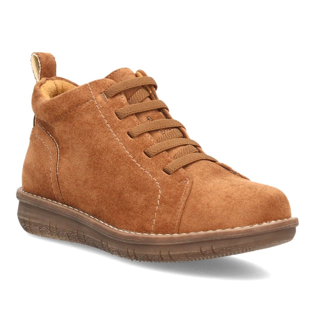 Botín casual para mujer con cierre de cremallera y cordones elásticos — VR6-3392 — Camel - Imagen 3