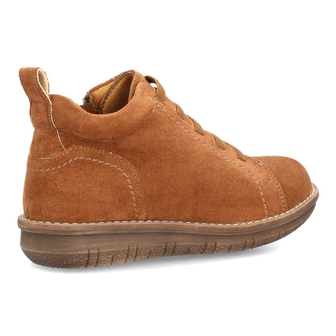 Botín casual para mujer con cierre de cremallera y cordones elásticos — VR6-3392 — Camel - Imagen 4