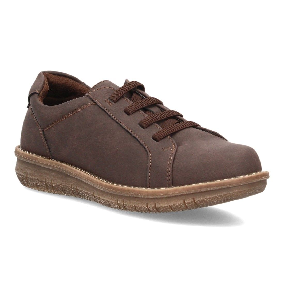 Zapato casual para mujer con cordones elásticos — VR6-3393 — Marrón - Imagen 3
