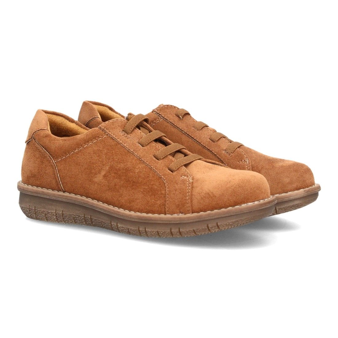 Zapato casual para mujer con cordones elásticos — VR6-3393 — Camel
