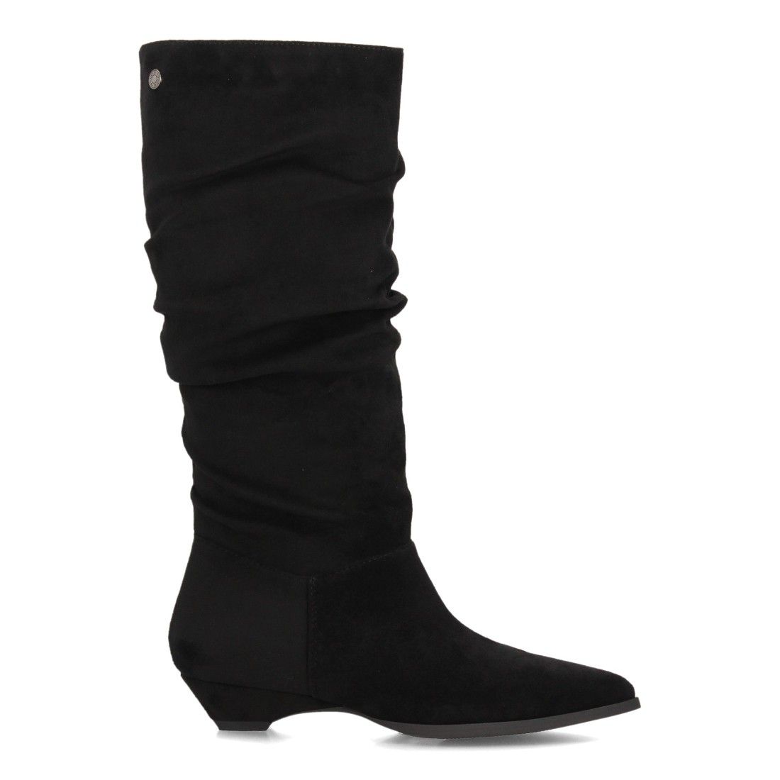 Botas altas fruncidos de tacón bajo para mujer — VR6-3386 — Negro - Imagen 2