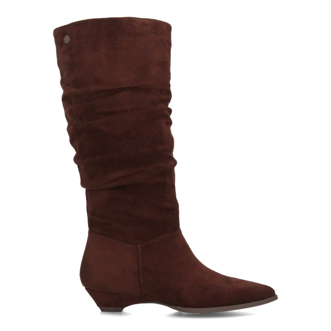 Botas altas fruncidos de tacón bajo para mujer — VR6-3386 — Marrón - Imagen 2