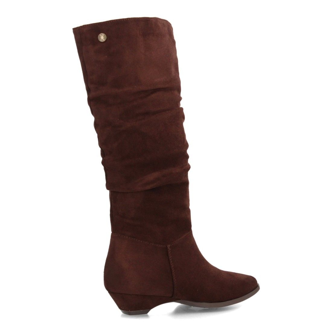 Botas altas fruncidos de tacón bajo para mujer — VR6-3386 — Marrón - Imagen 4