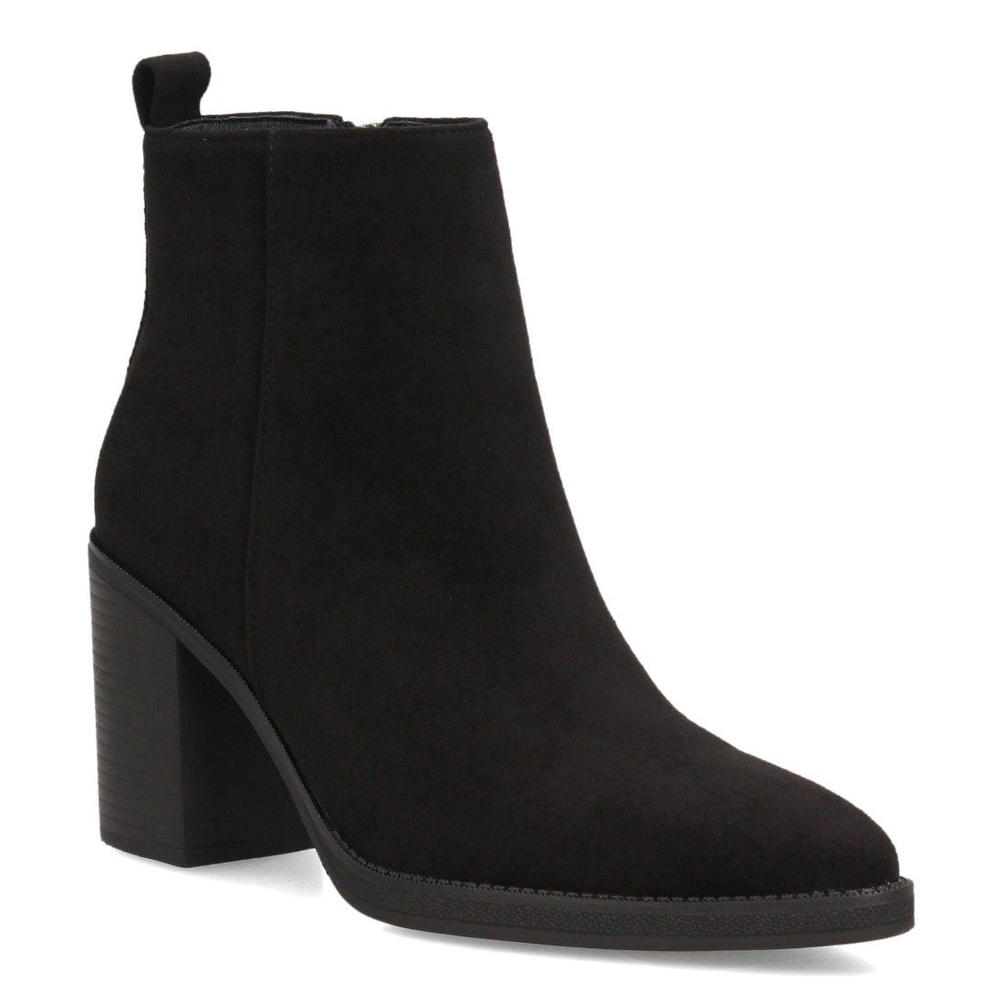 Botines efecto ante con tacón ancho para mujer — VR6-3397 — Negro - Imagen 3