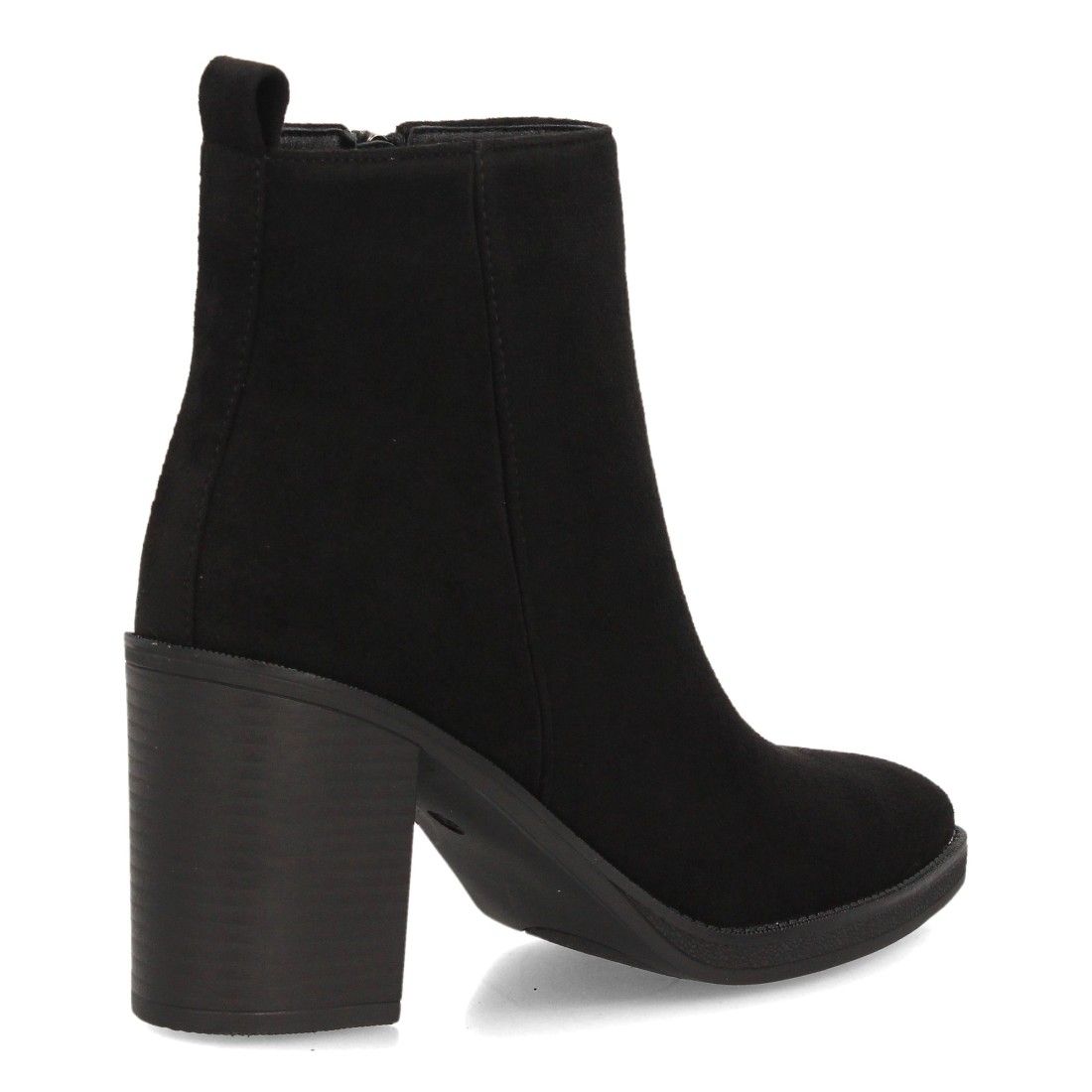 Botines efecto ante con tacón ancho para mujer — VR6-3397 — Negro - Imagen 4