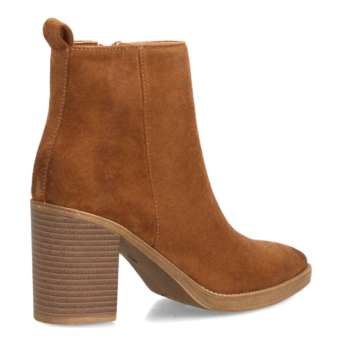 Botines efecto ante con tacón ancho para mujer — VR6-3397 — Camel - Imagen 4