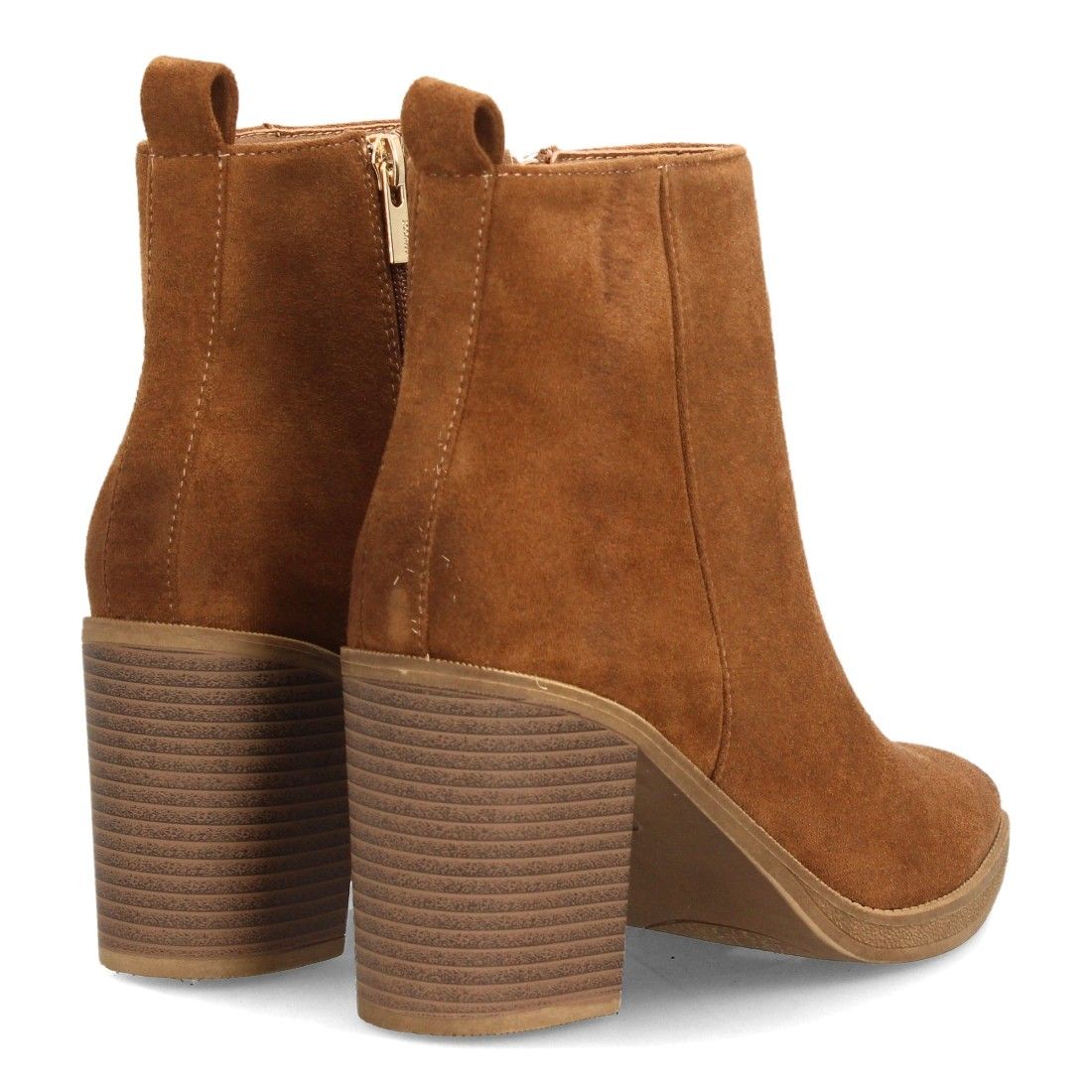 Botines efecto ante con tacón ancho para mujer — VR6-3397 — Camel - Imagen 5