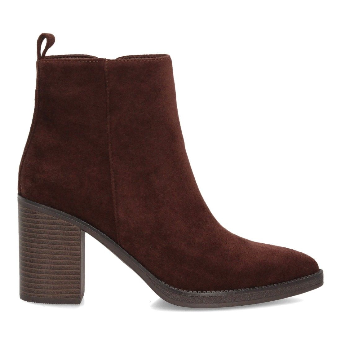 Botines efecto ante con tacón ancho para mujer — VR6-3397 — Marrón - Imagen 2