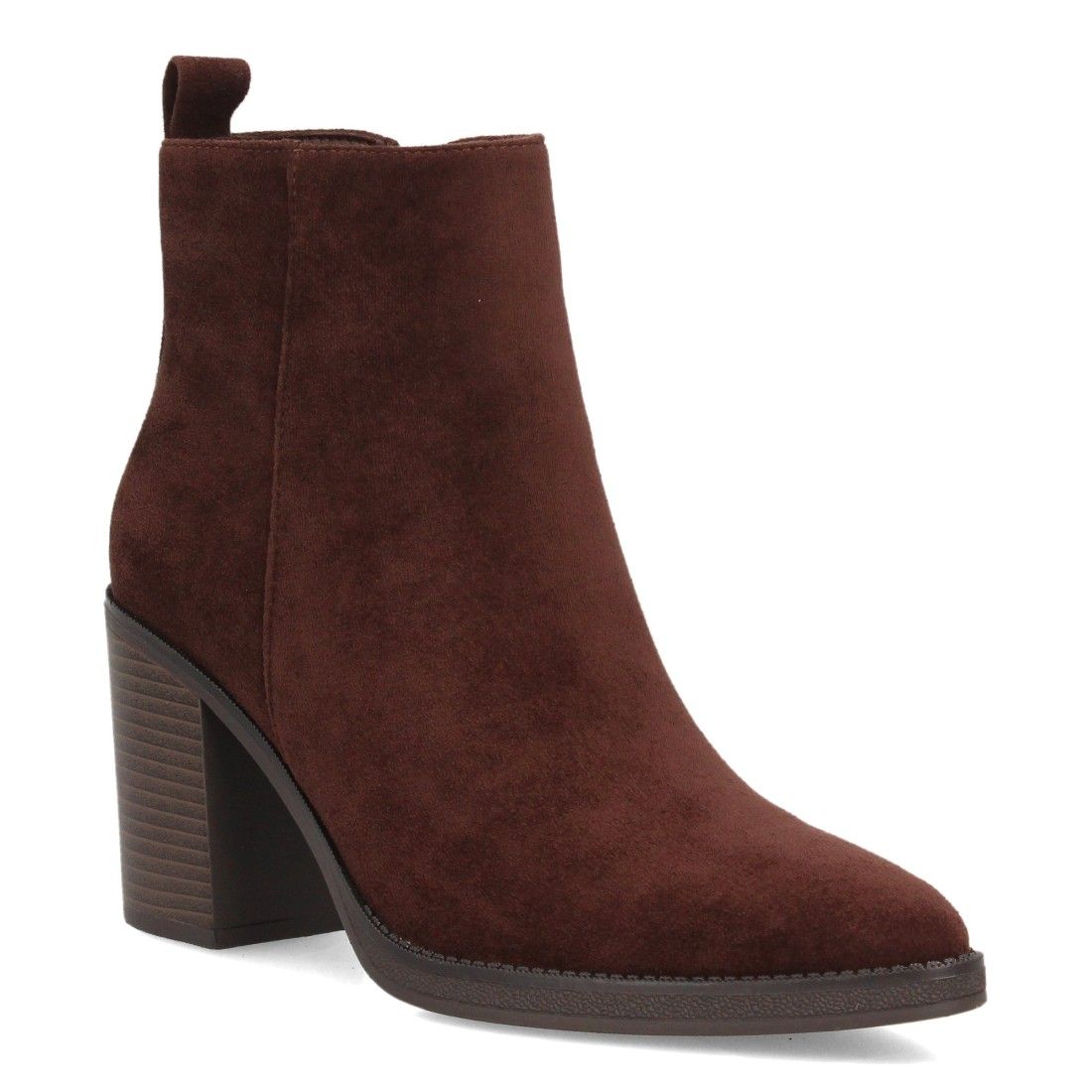 Botines efecto ante con tacón ancho para mujer — VR6-3397 — Marrón - Imagen 3