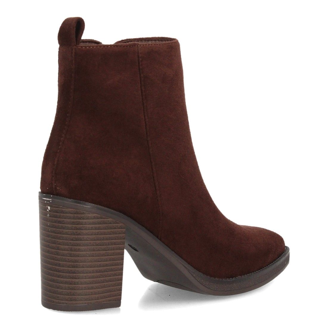 Botines efecto ante con tacón ancho para mujer — VR6-3397 — Marrón - Imagen 4
