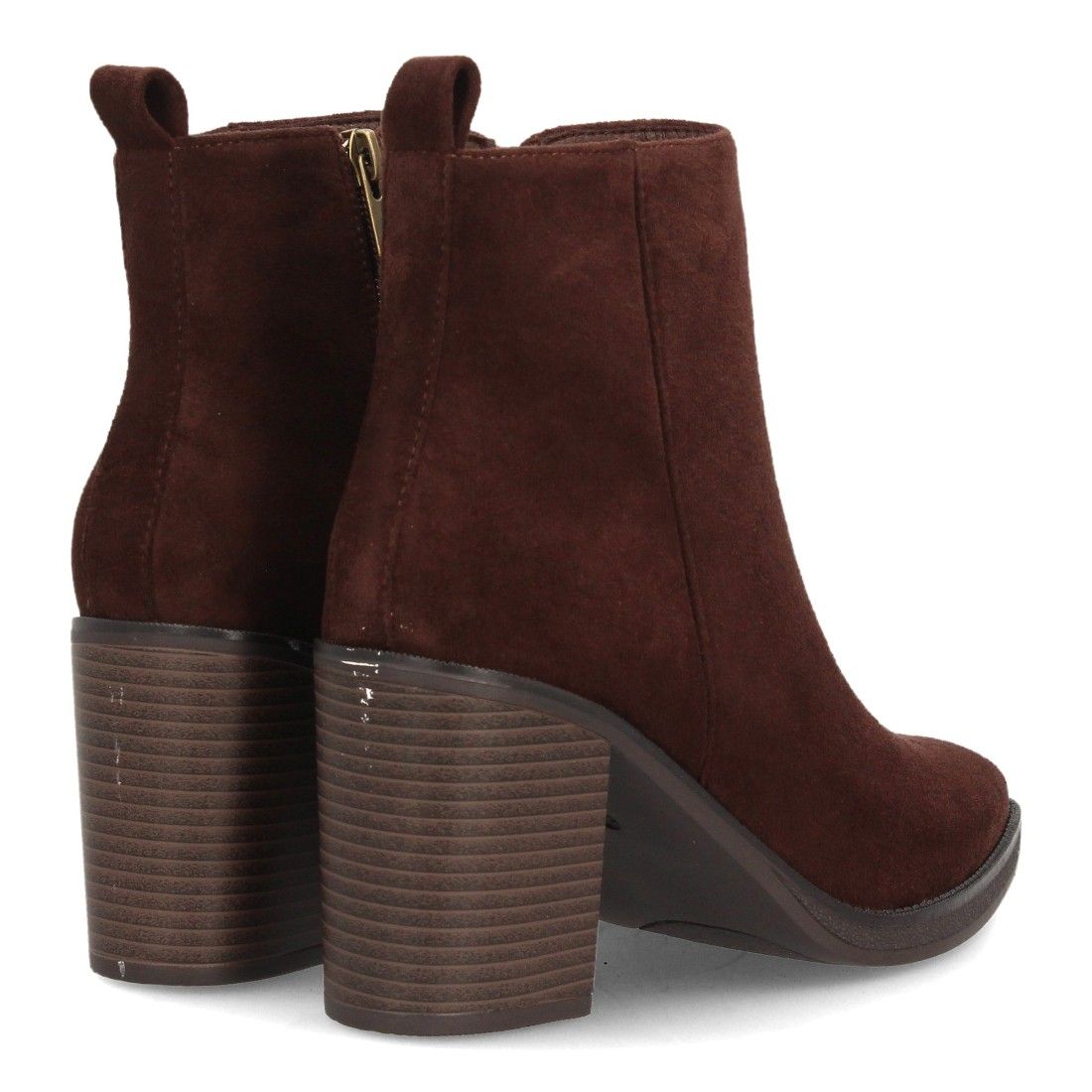 Botines efecto ante con tacón ancho para mujer — VR6-3397 — Marrón - Imagen 5
