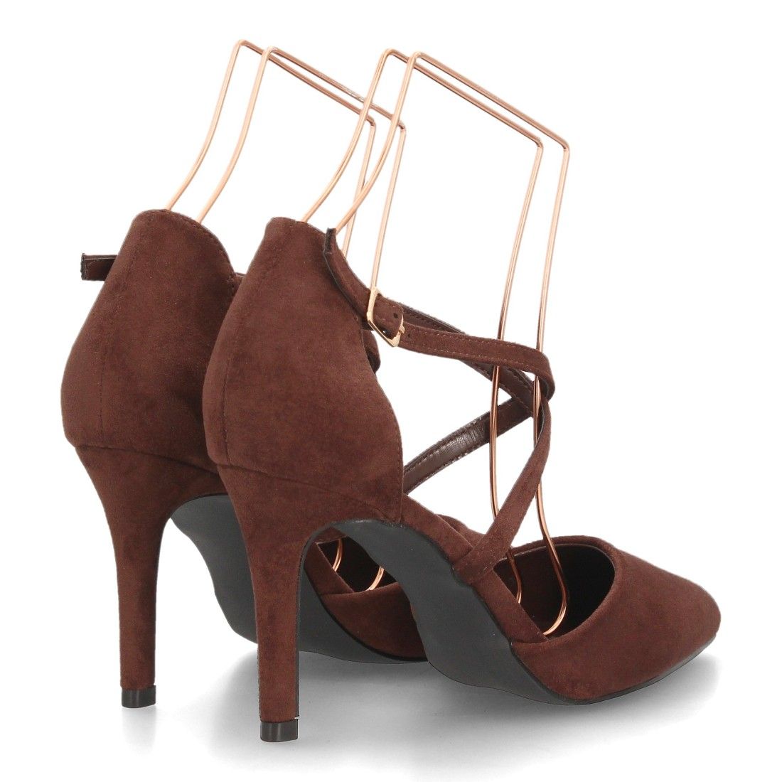 Zapatos elegantes con tiras cruzadas para mujer — HH1002 — Marrón - Imagen 5