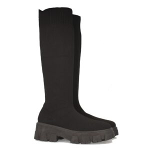 Bota de Plataforma con Material Elastico