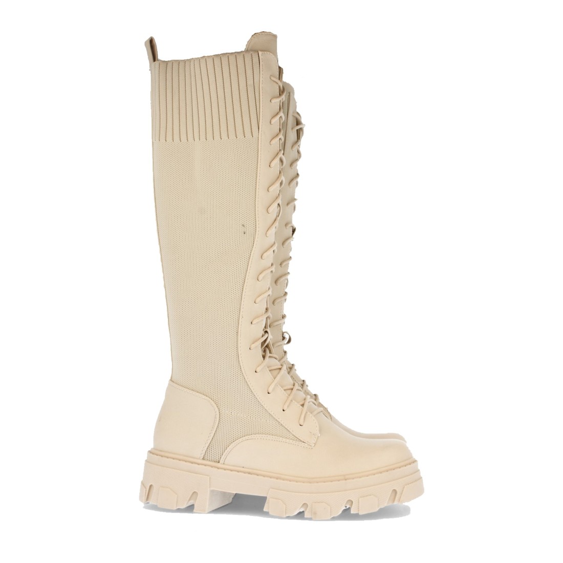 Bota de Plataforma con Elastico y Cordones