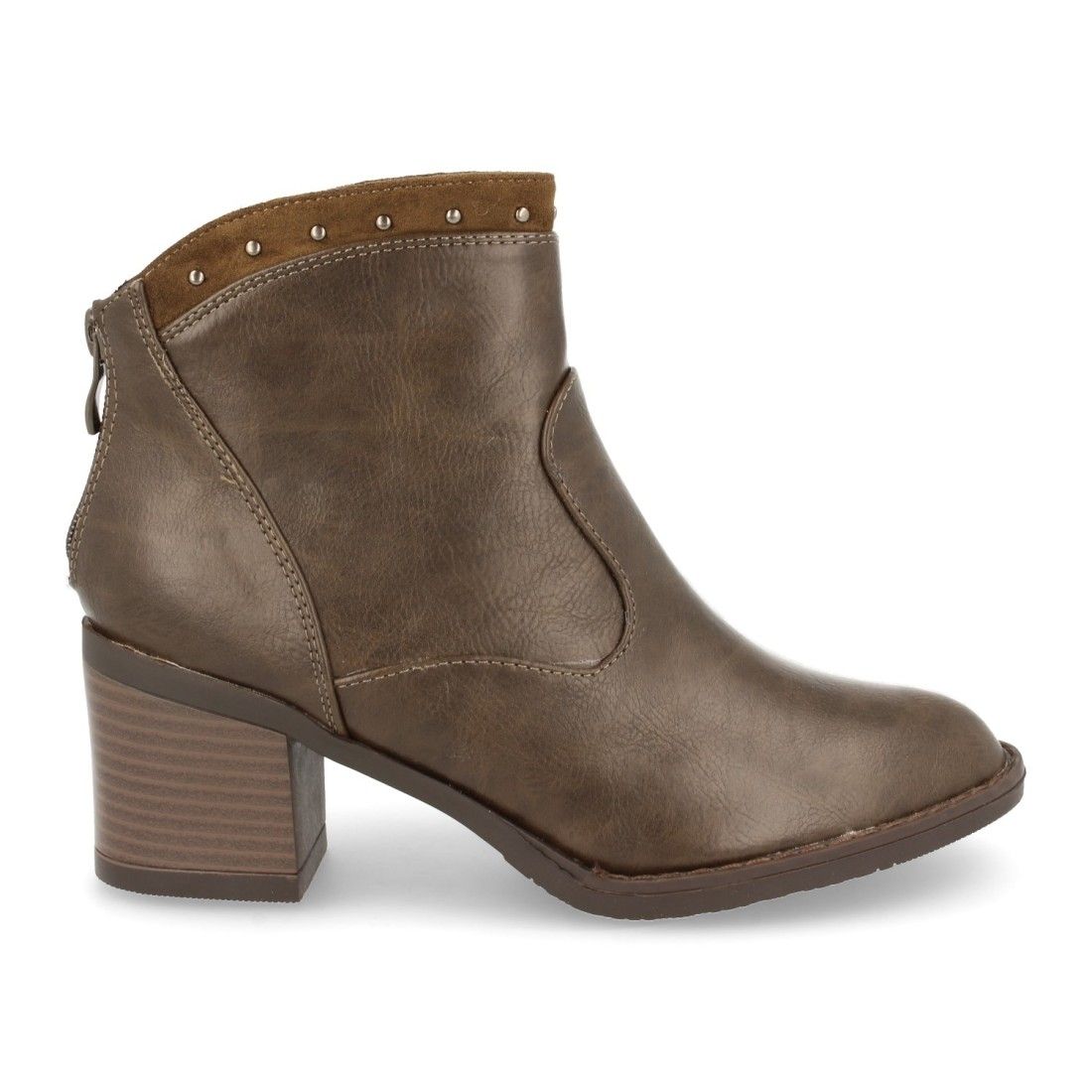 Botin de tacon con cremallera